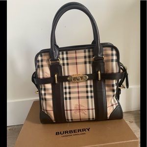 Authentic BURBERRY Haymarket Chocolate Miniford Tote